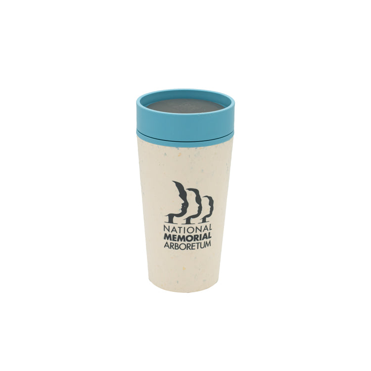 Arboretum Travel Cup Cream and Blue with black logo