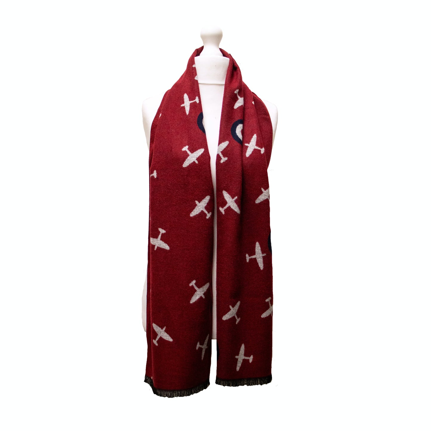 Burgundy and Grey Spitfire Scarf