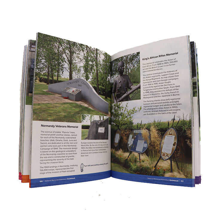 Middle pages of the Arboretum Guidebook, showing the inside layout.