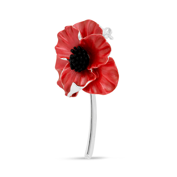 Poppy Red Flower Brooch