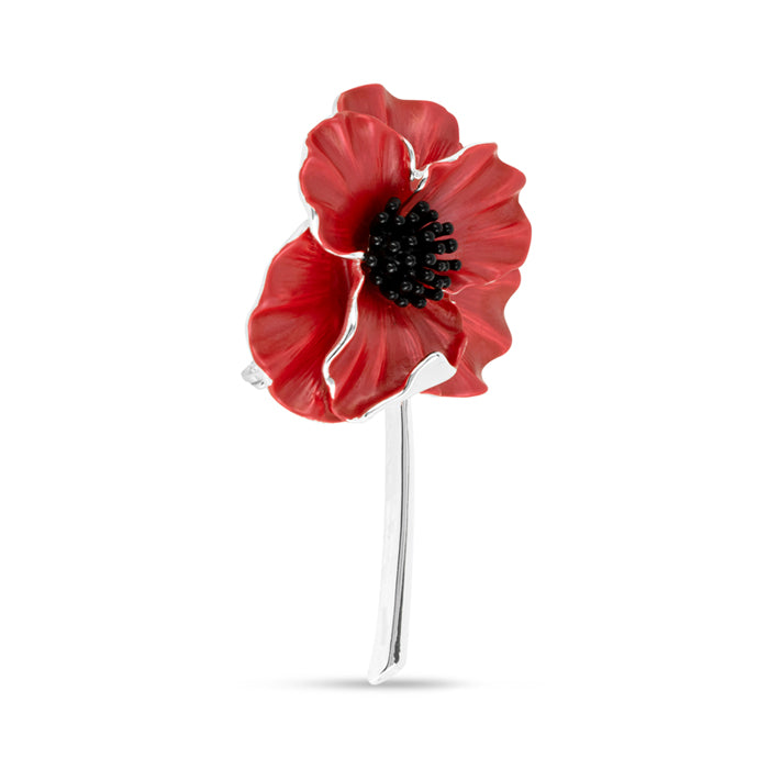 Poppy Red Flower Brooch