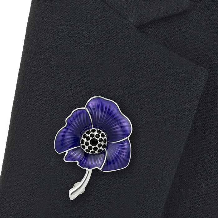 Poppy Purple Enamelled Brooch