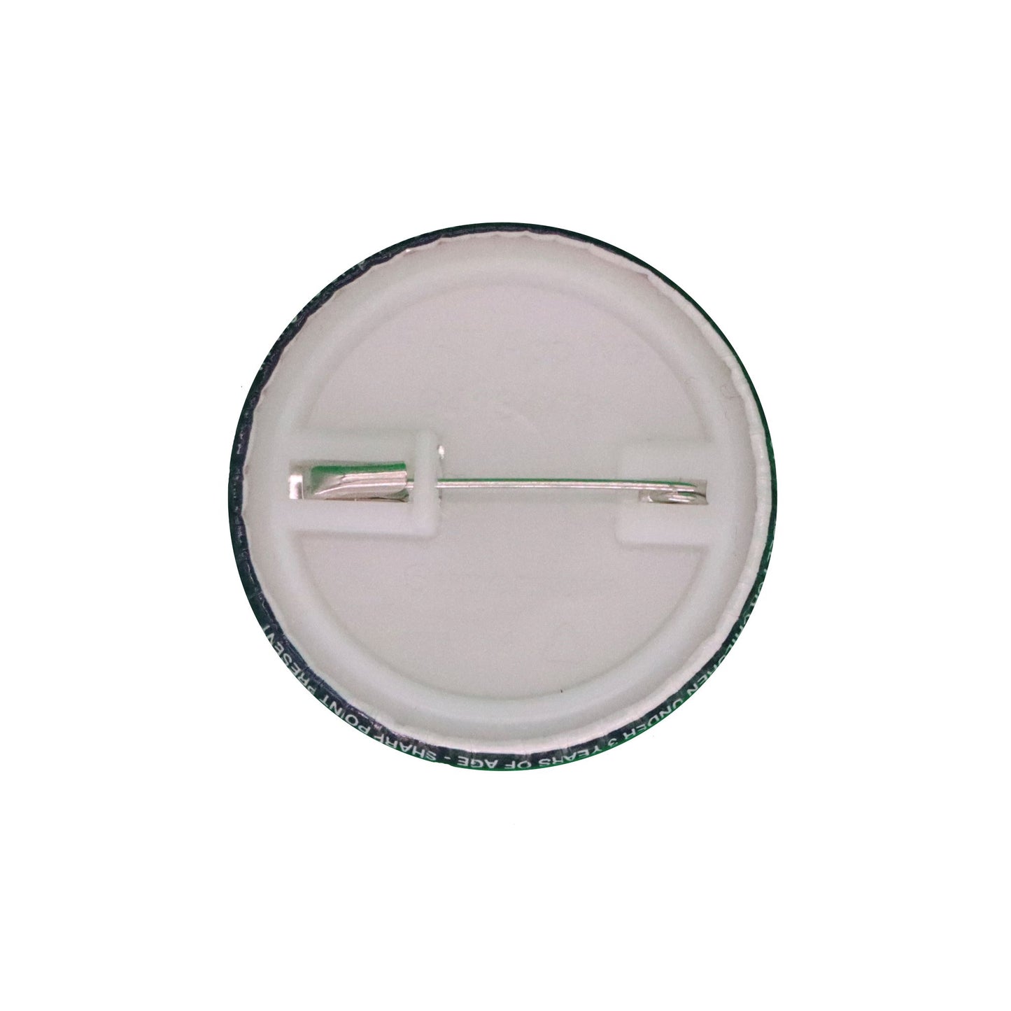 Round Badge Back Showing Pin