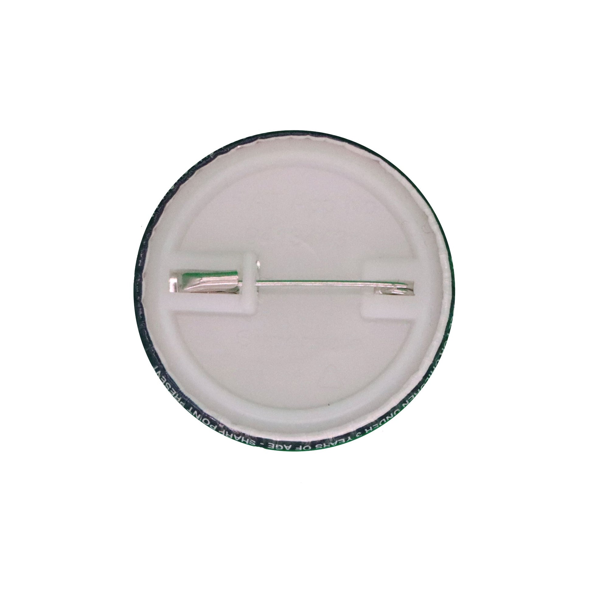 Round Badge Back Showing Pin