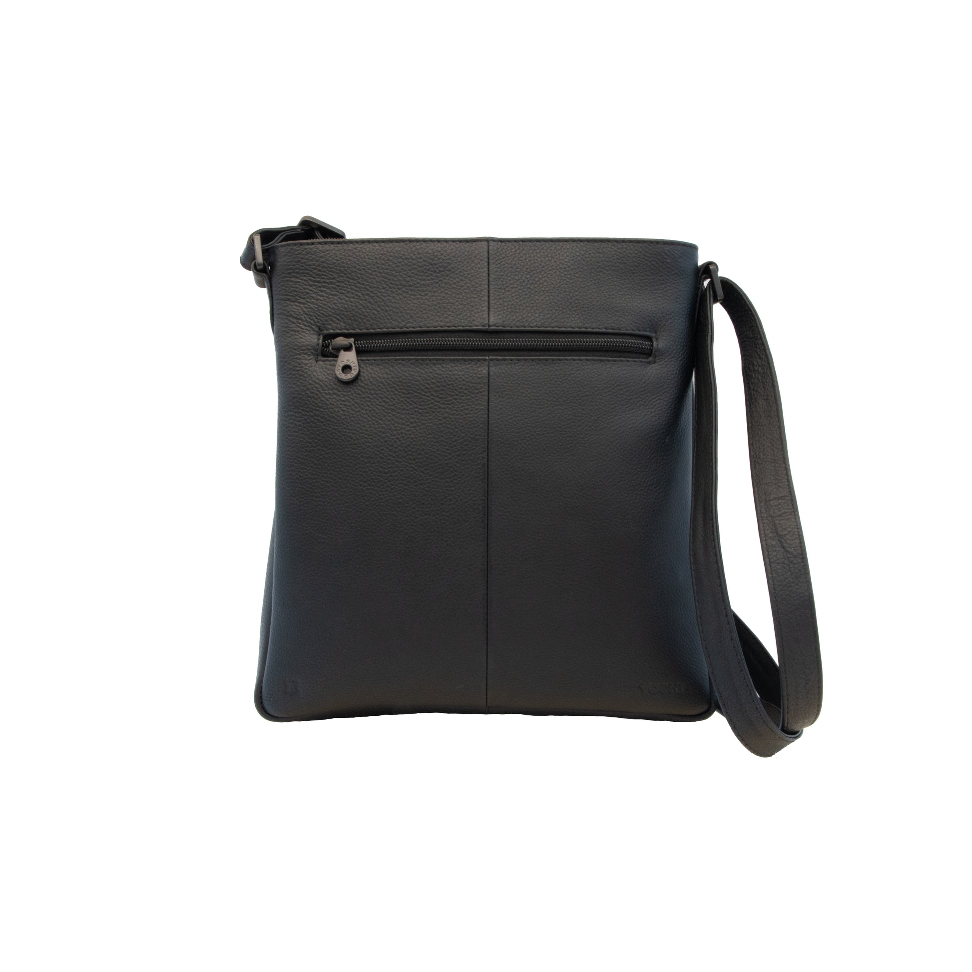 Black leather cross body bag