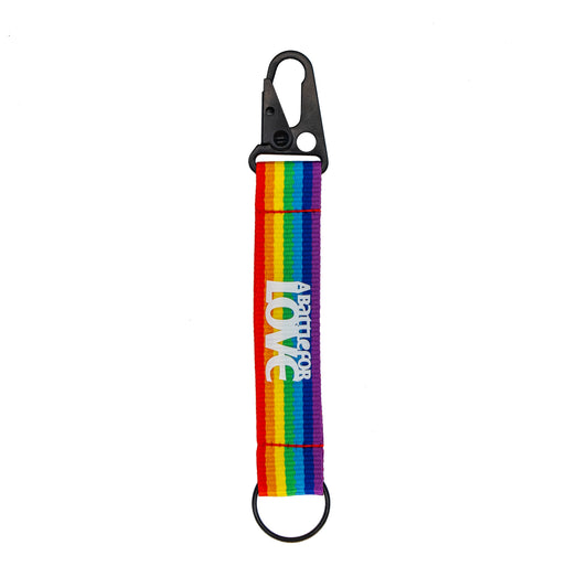 Fighting with Pride-LGBTQ+ Colours keychain with 'Battle for Love'