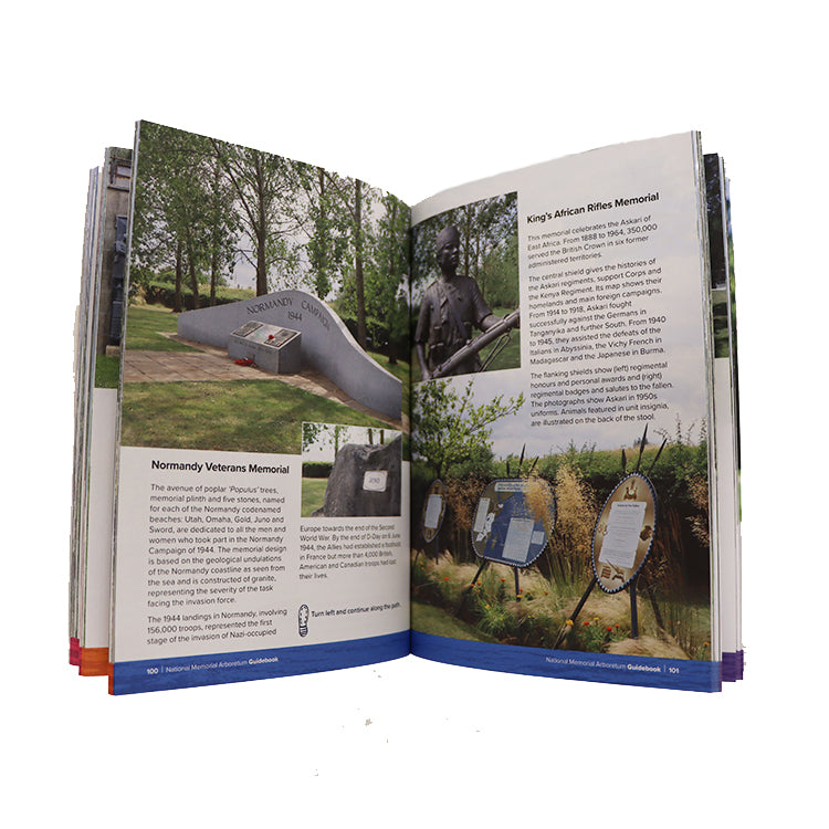 Middle pages of the Arboretum Guidebook, showing the inside layout. 
