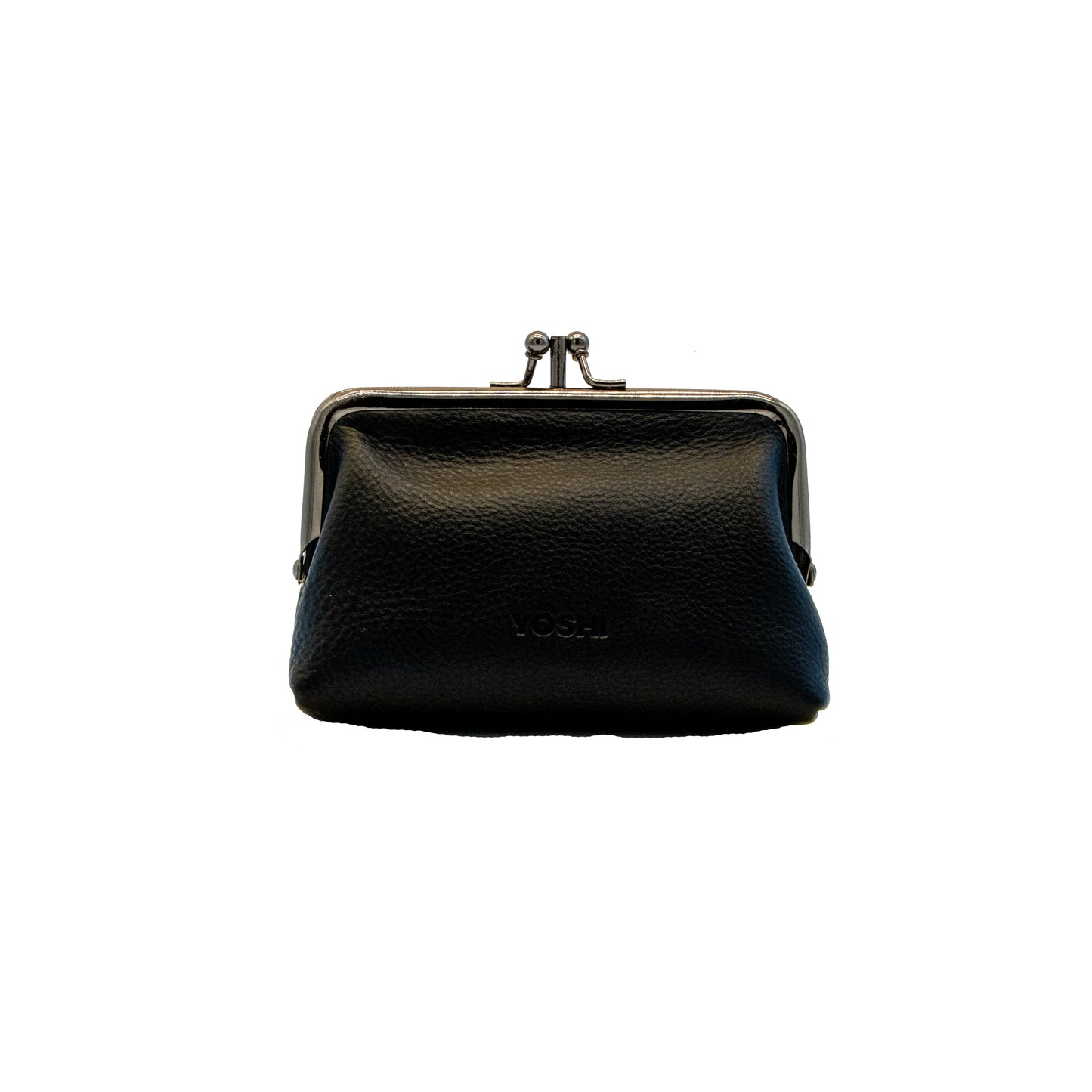 Black leather frame purse 
