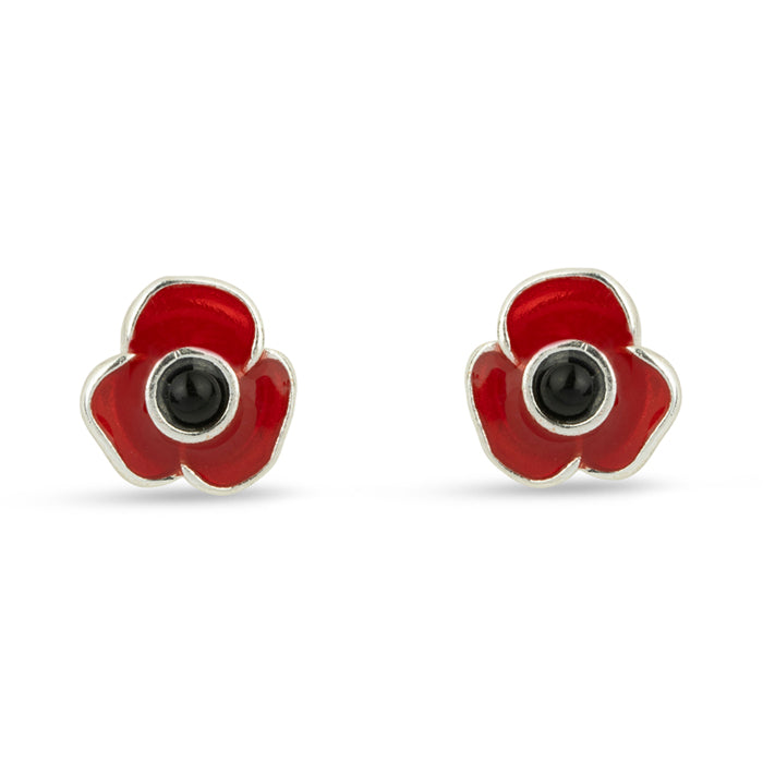 Poppy Red Stud Earrings