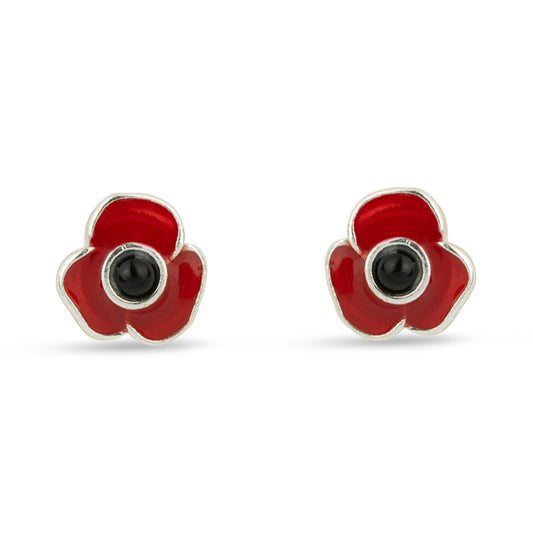 Poppy Red Stud Earrings
