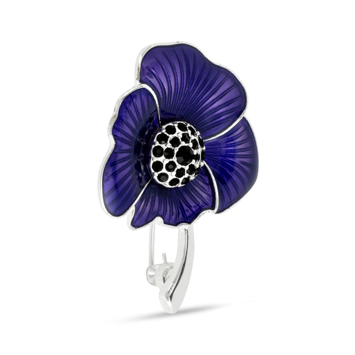 Purple Poppy Brooch