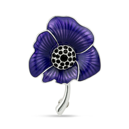 Poppy Purple Enamelled Brooch