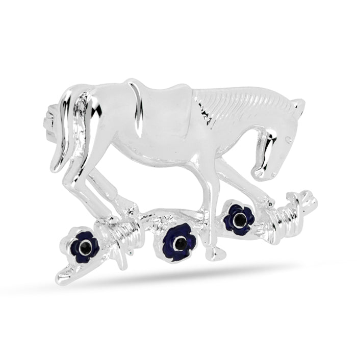 Purple Poppy War Horse Brooch