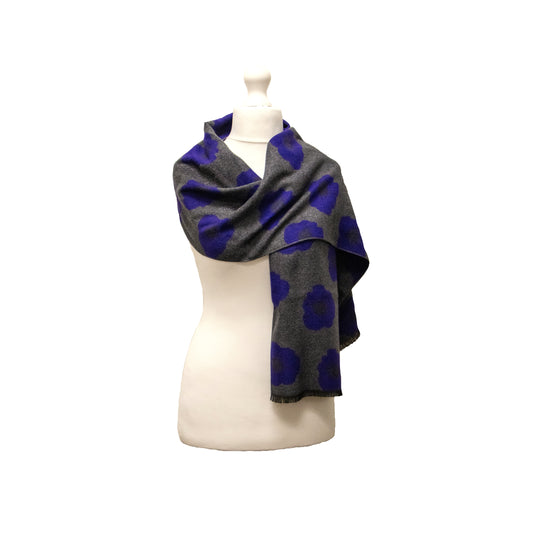 Poppy Purple and Grey Scarf