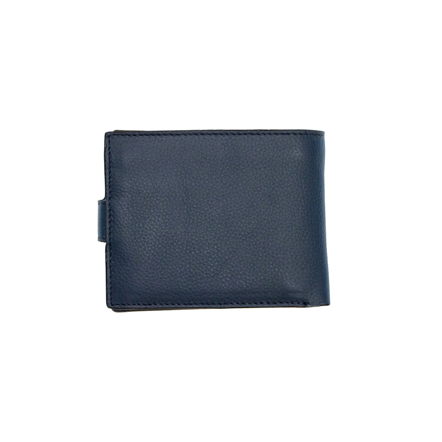 Navy leather two fold wallet 